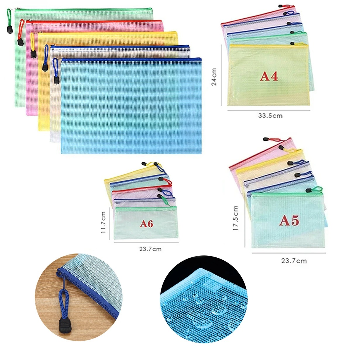 AliExpress Mesh Zipper Document Pouches (A4, A5, A6), view 2