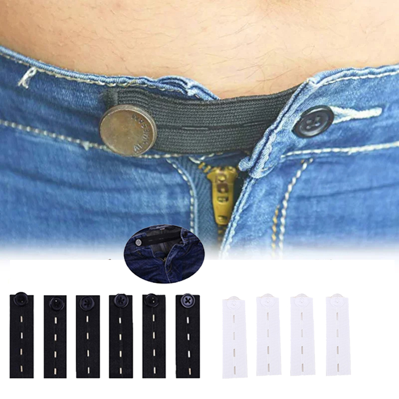 AliExpress 5/10pcs Adjustable Elastic Waist Extenders Belt Waistband Expanders For Men Women Trousers Jeans Pants Button Extenders