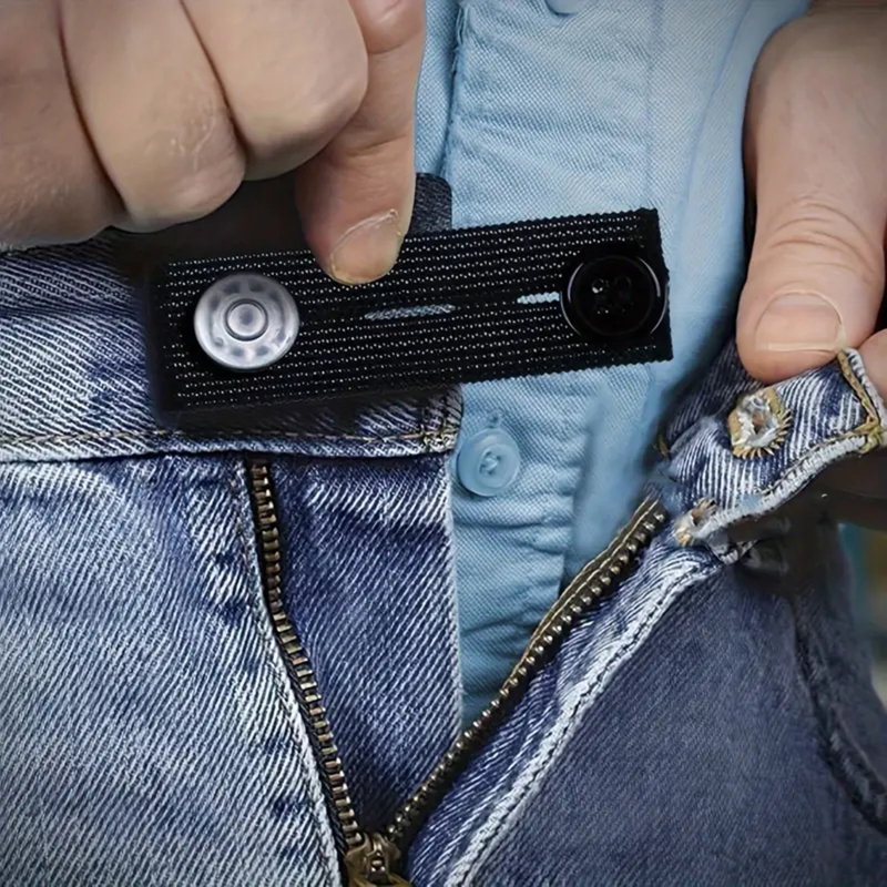 AliExpress 5/10pcs Adjustable Elastic Waist Extenders Belt Waistband Expanders For Men Women Trousers Jeans Pants Button Extenders, view 3