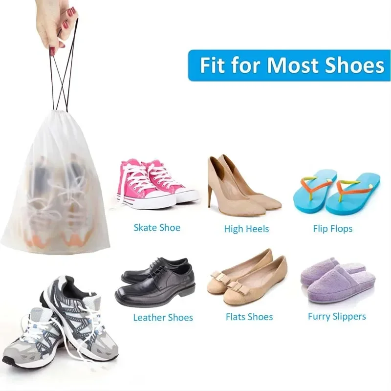AliExpress 5-Piece Clear Drawstring Shoe Storage Bags, view 2