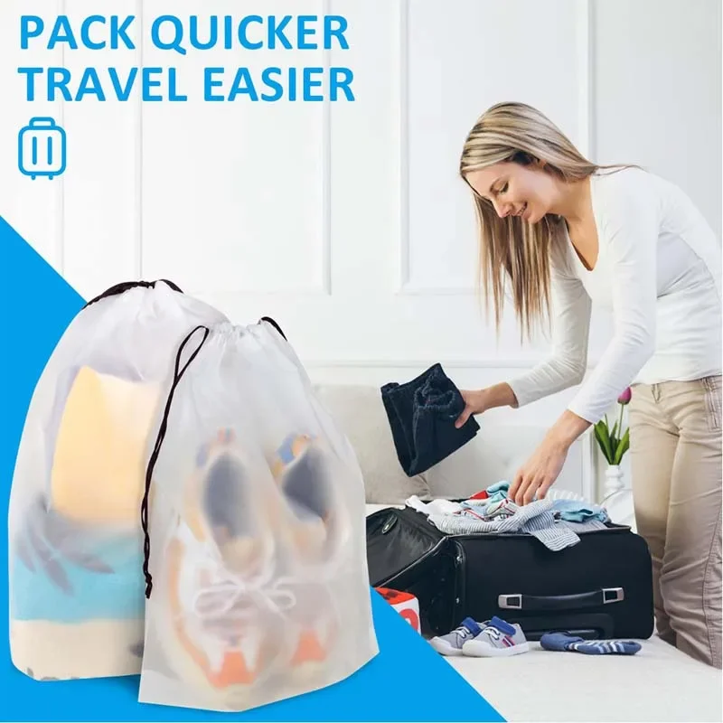 AliExpress 5-Piece Clear Drawstring Shoe Storage Bags, view 5