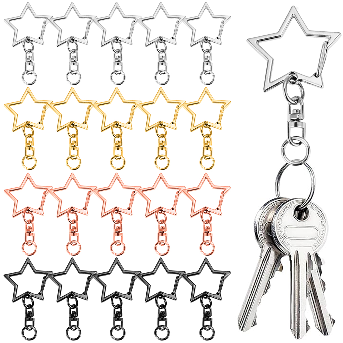AliExpress Star-Shaped Snap Keychain Clasps with Lobster Claw