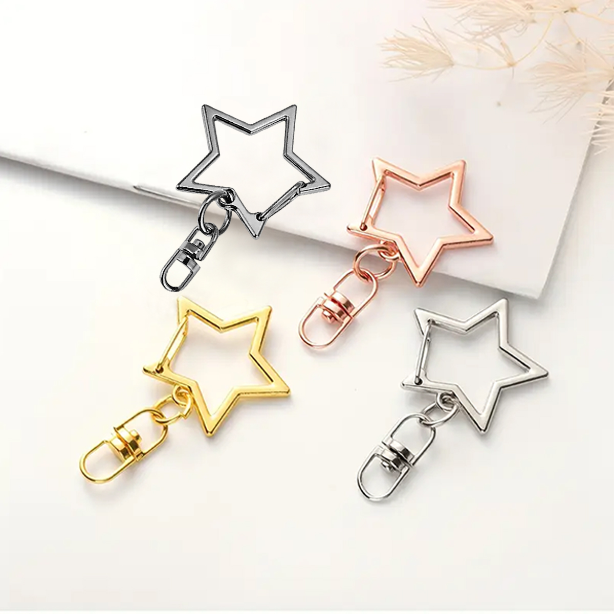 AliExpress Star-Shaped Snap Keychain Clasps with Lobster Claw, view 3