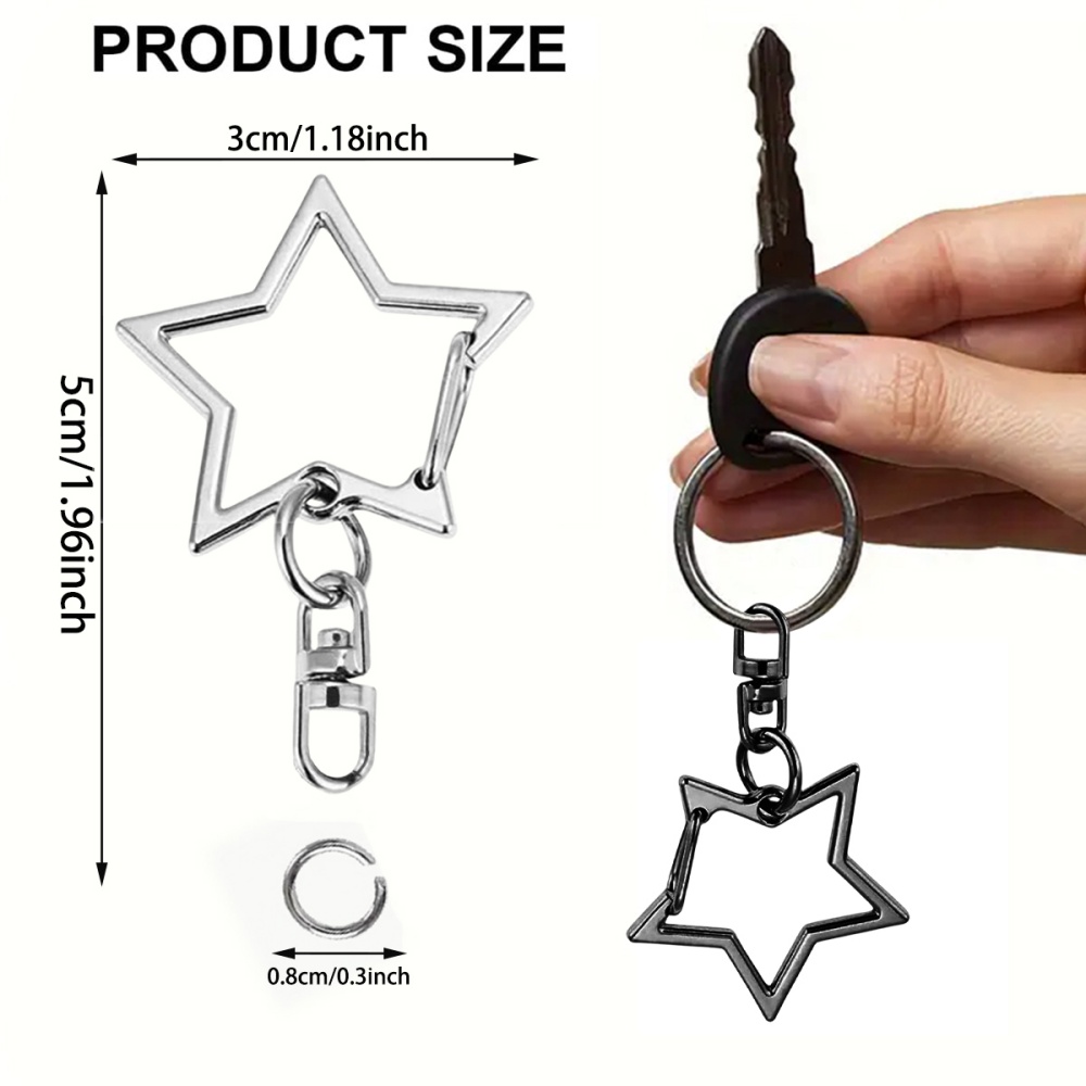AliExpress Star Snap Keychain Clasps with Jump Rings, view 4