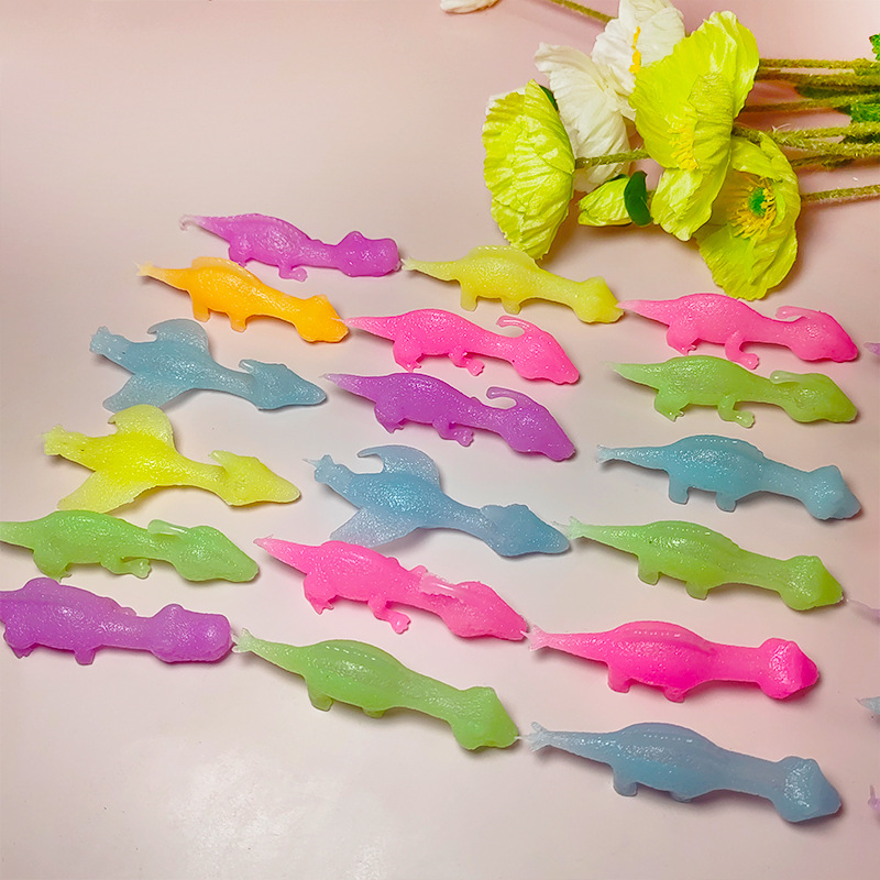 AliExpress 5-20Pcs Colorful Finger Catapult Noctilucent Dinosaur Games Birthday Shower Favor Giveaway Christmas Carnival Party Gift, view 3