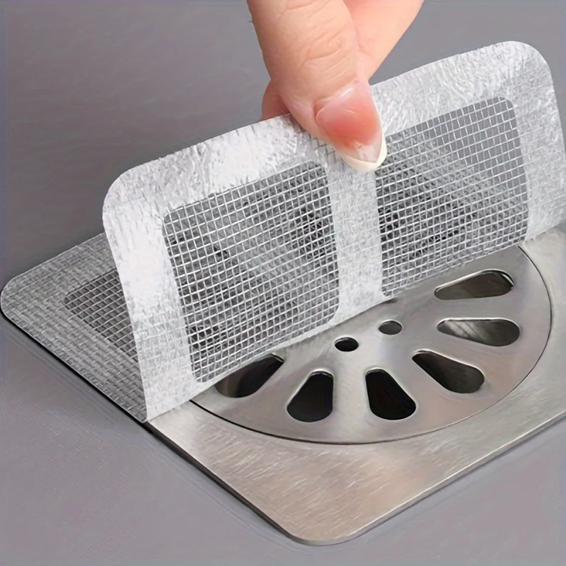 AliExpress 5-20Pcs Disposable Floor Drain Sticker Shower Drain Hair Catcher Cover Sink Strainers Hair Filters Bathtub Mesh Filter Sticker, view 3