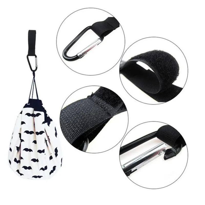 AliExpress 5/2PCs baby stroller hook clip aluminum alloy carabiner cart organizer diaper bag shopping pram hook hanger stroller accessories, view 4