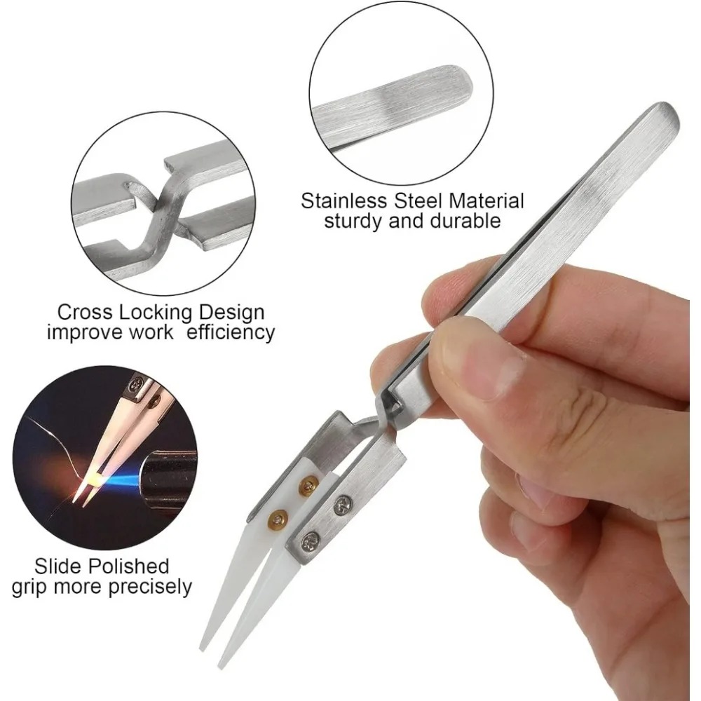 AliExpress Ceramic-Tip Anti-Static Soldering Tweezers, view 5