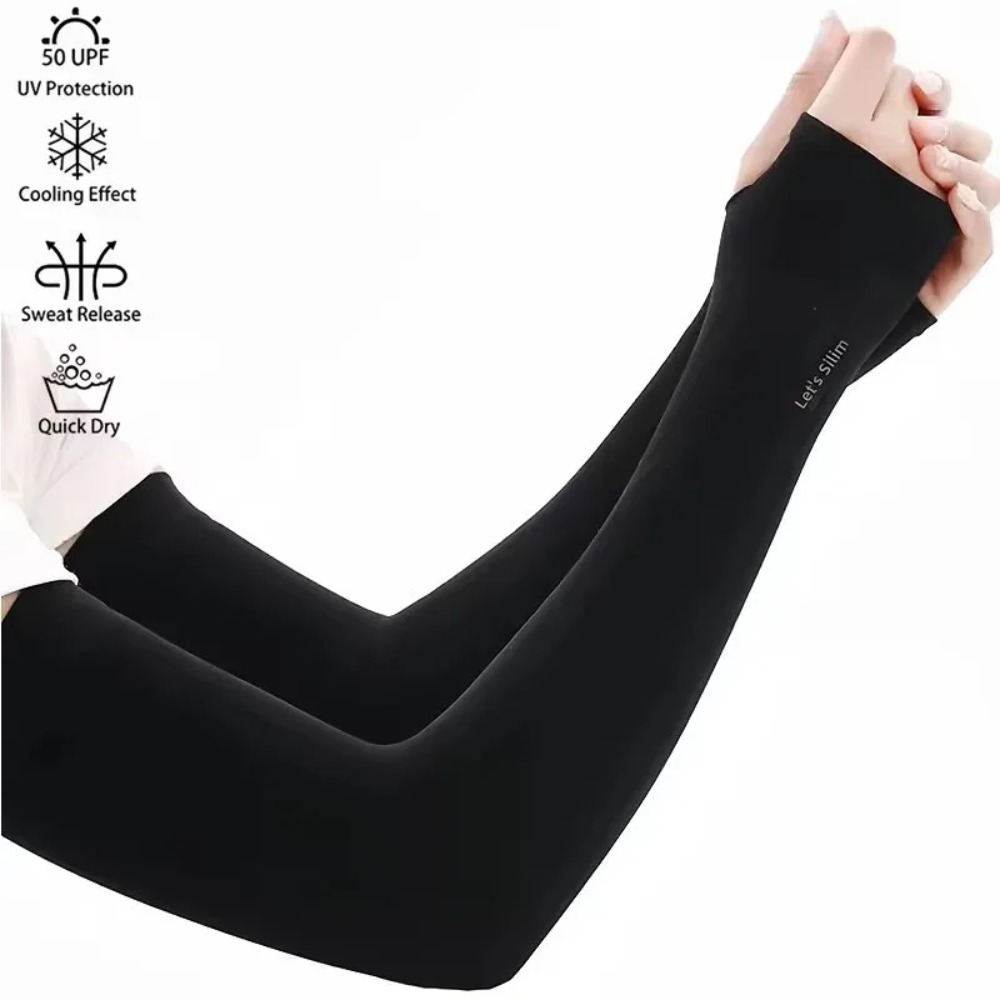 AliExpress UV Sun Protection Arm Sleeves with Fingerless Gloves, view 3