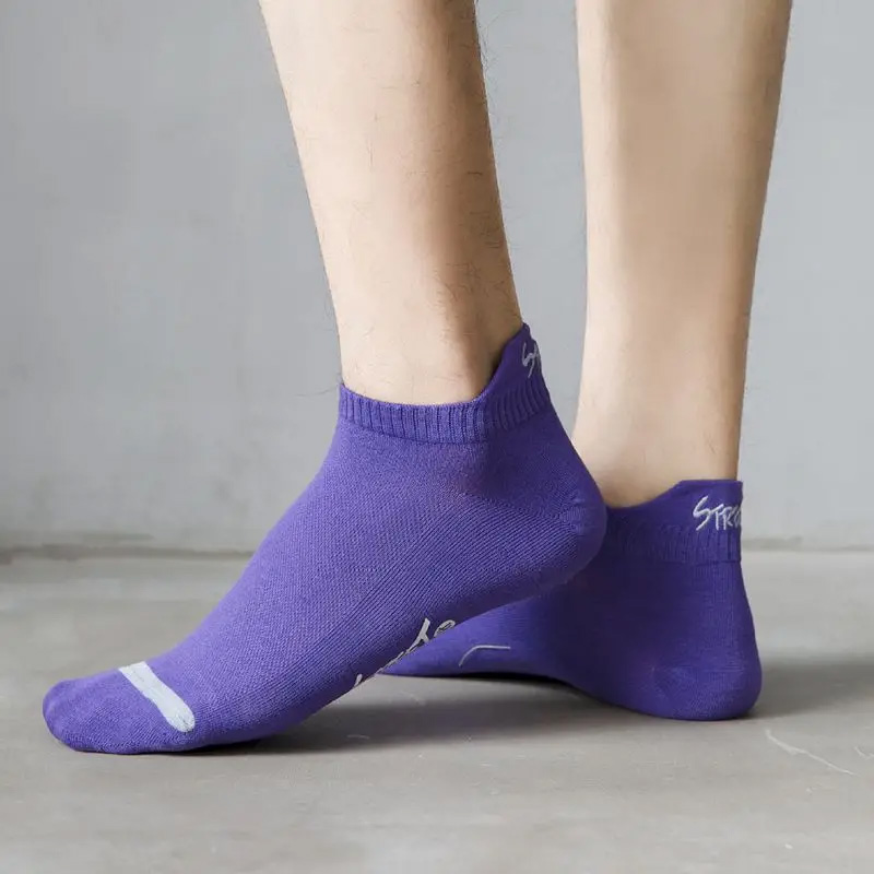 AliExpress 5/6/12 Pairs Bright Color Ankle No Show Socks Men Breathable Street Fashion Sport Deodorant Invisible Travel Running Socks, view 3