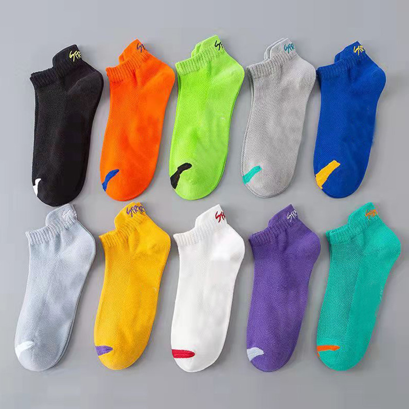 AliExpress 5/6/12 Pairs Bright Color Ankle No Show Socks Men Breathable Street Fashion Sport Deodorant Invisible Travel Running Socks, view 4