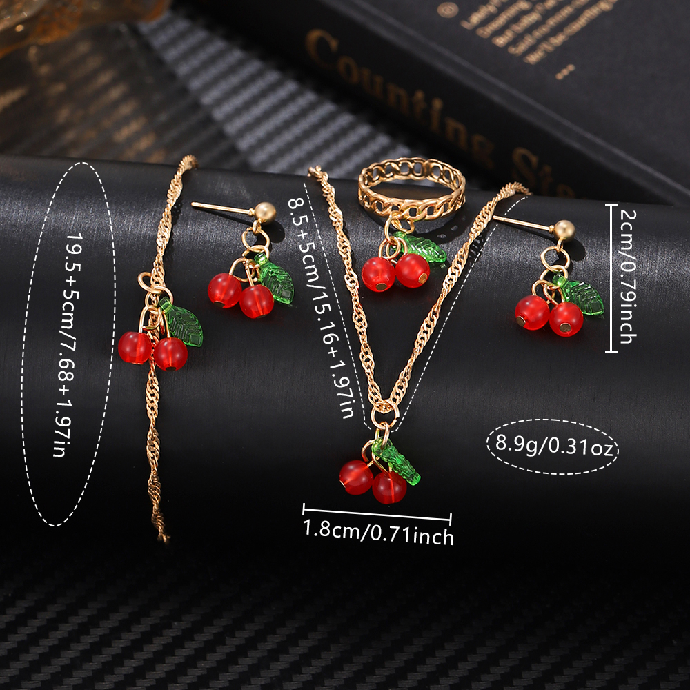 AliExpress Red Cherry-Theme Women's Watch Set, view 6