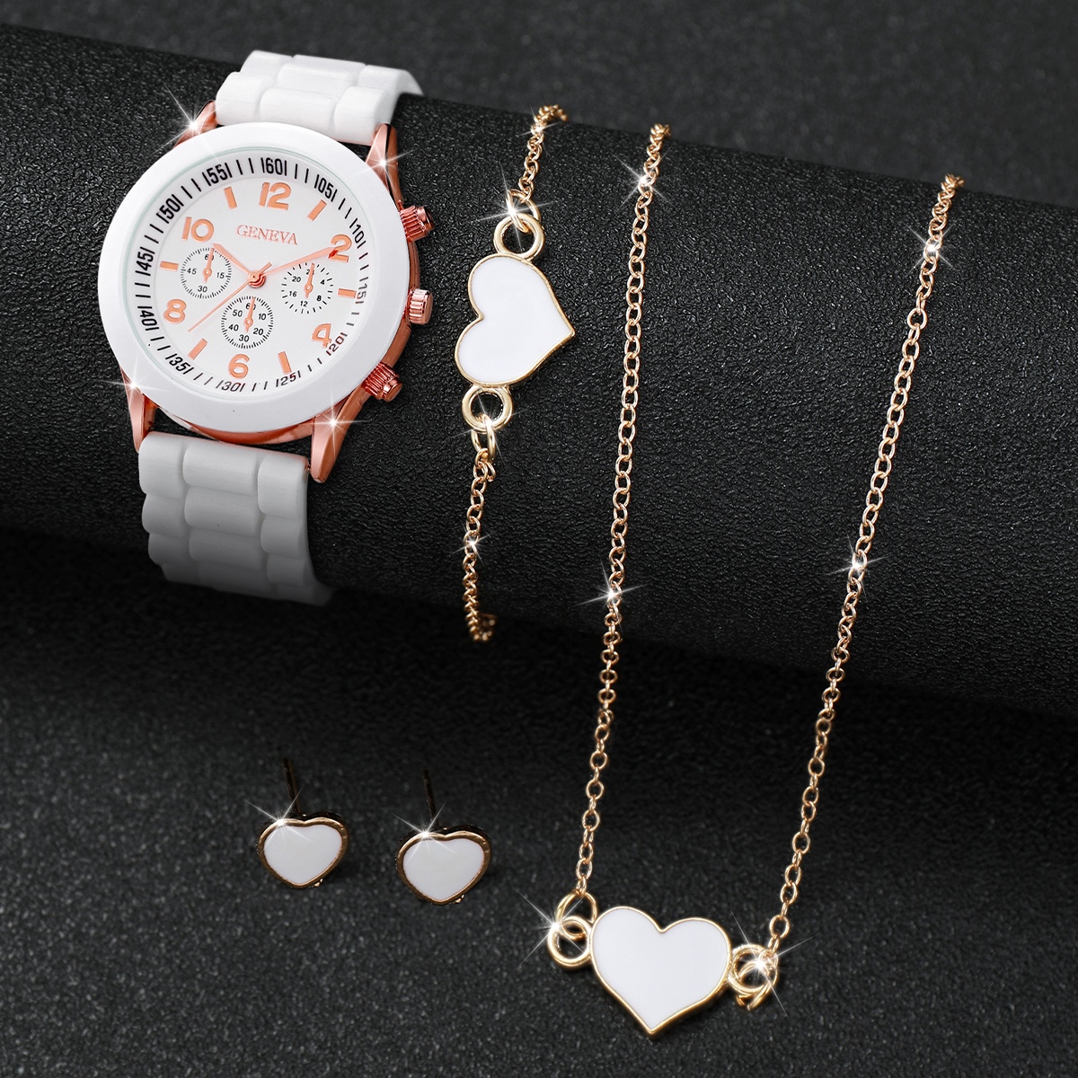 AliExpress Women's Silicone Band Quartz Watch Set, view 6