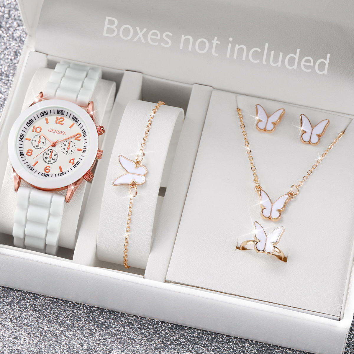 AliExpress Women's Silicone Band Quartz Watch Jewelry Set, view 4