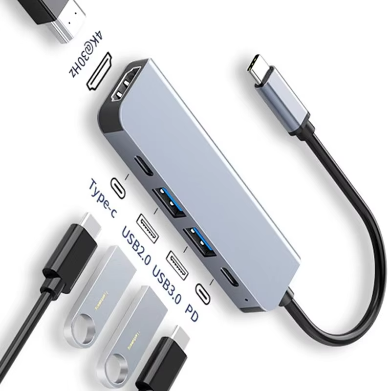 AliExpress 5-in-1 Type-C Hub & USB-C Dock - Multi-Function Adapter for Phone, PC, and Mac, view 2