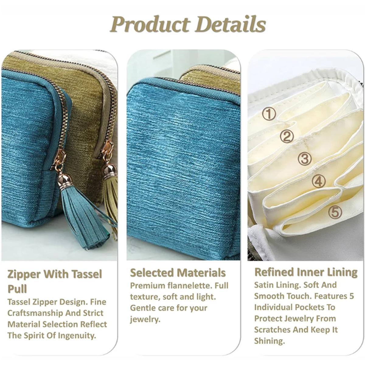 AliExpress 5-Layer Velvet Travel Jewelry Storage Bag, view 6