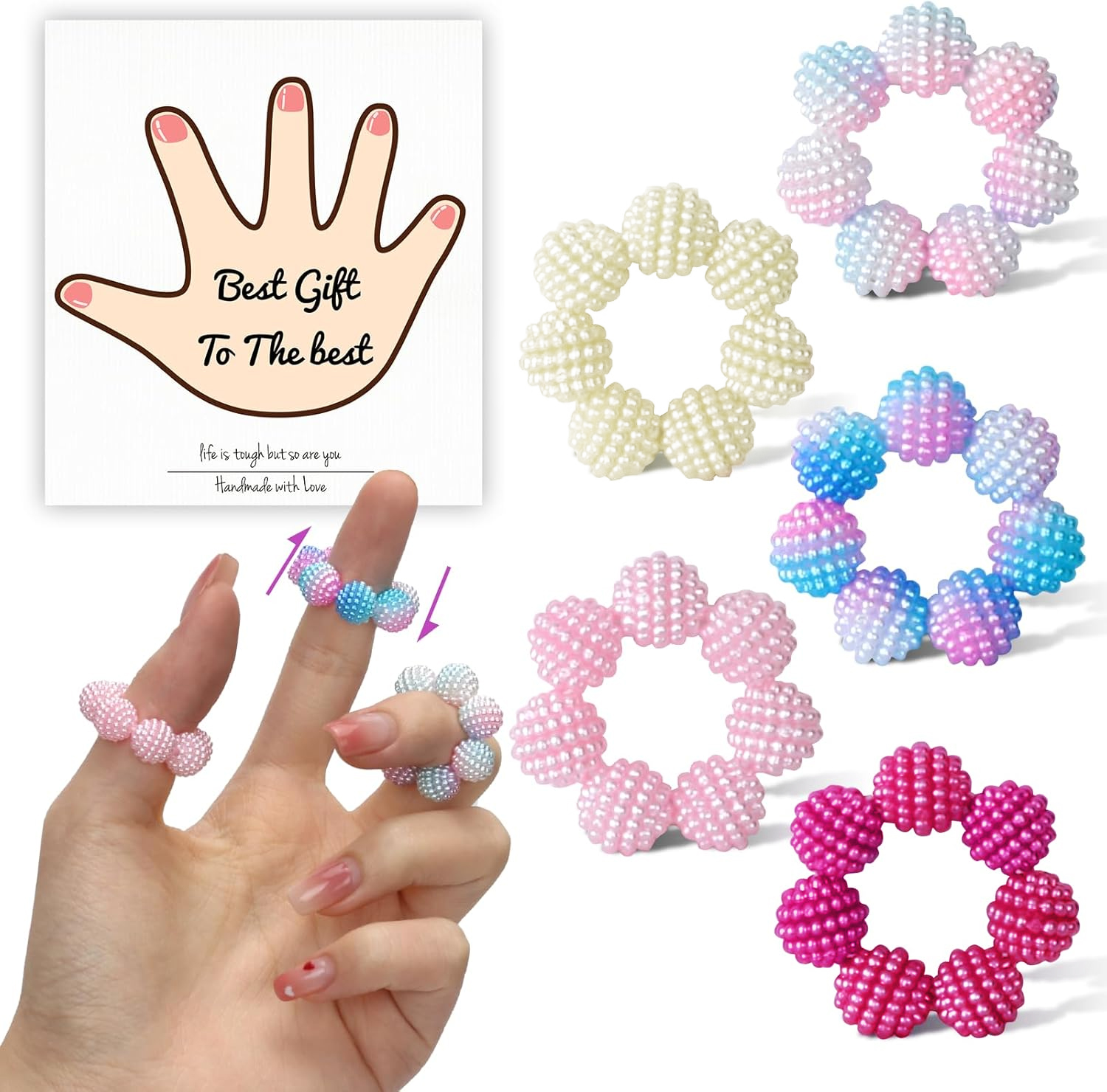 AliExpress 5 Pack Colored Fidget Ring Spiky Bead Sensory Finger Rings for Stress Relief Finger Anxiety Rings Calming Fidget Toys Ring Massa