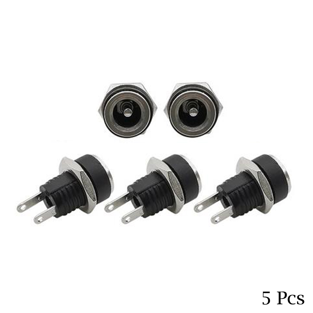 AliExpress 5 Pair DC 12V Male Female Socket Panel Mount Barrels Jack Plug Power Connector Female Jack Screw Nut Panel Mount Connector, view 5