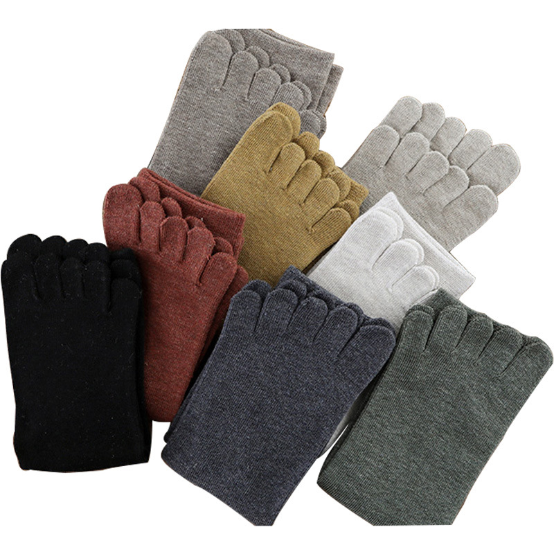 AliExpress 5 Pairs Cotton 5 Finger Short Socks For Woman Girl Solid Sweat-Absorbing Breathable Soft Elastic Harajuku Toe Socks 4 Seasons, view 5