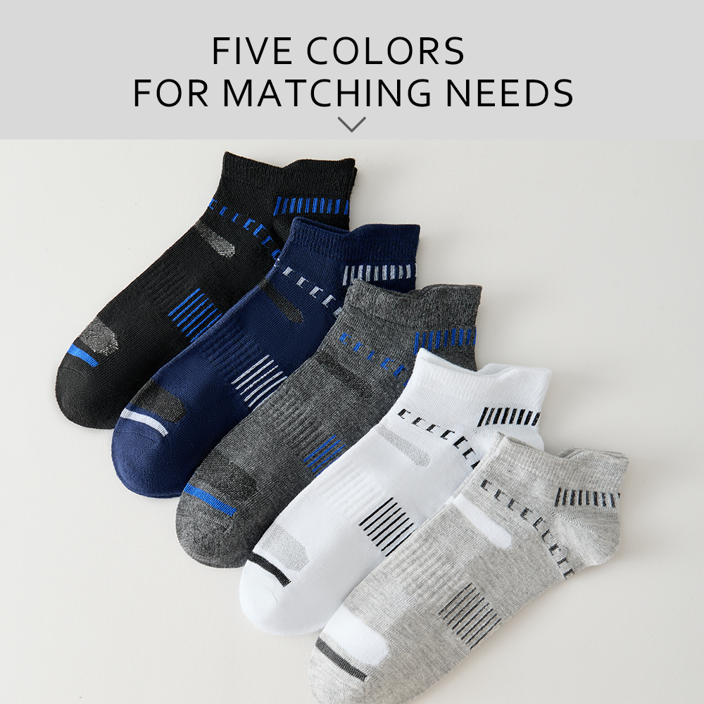 AliExpress 5 Pairs High Quality Men Ankle Socks For Man Breathable Sports Socks Mesh Casual Athletic Thin Cut Short Sokken Boat Socks 39-44, view 5
