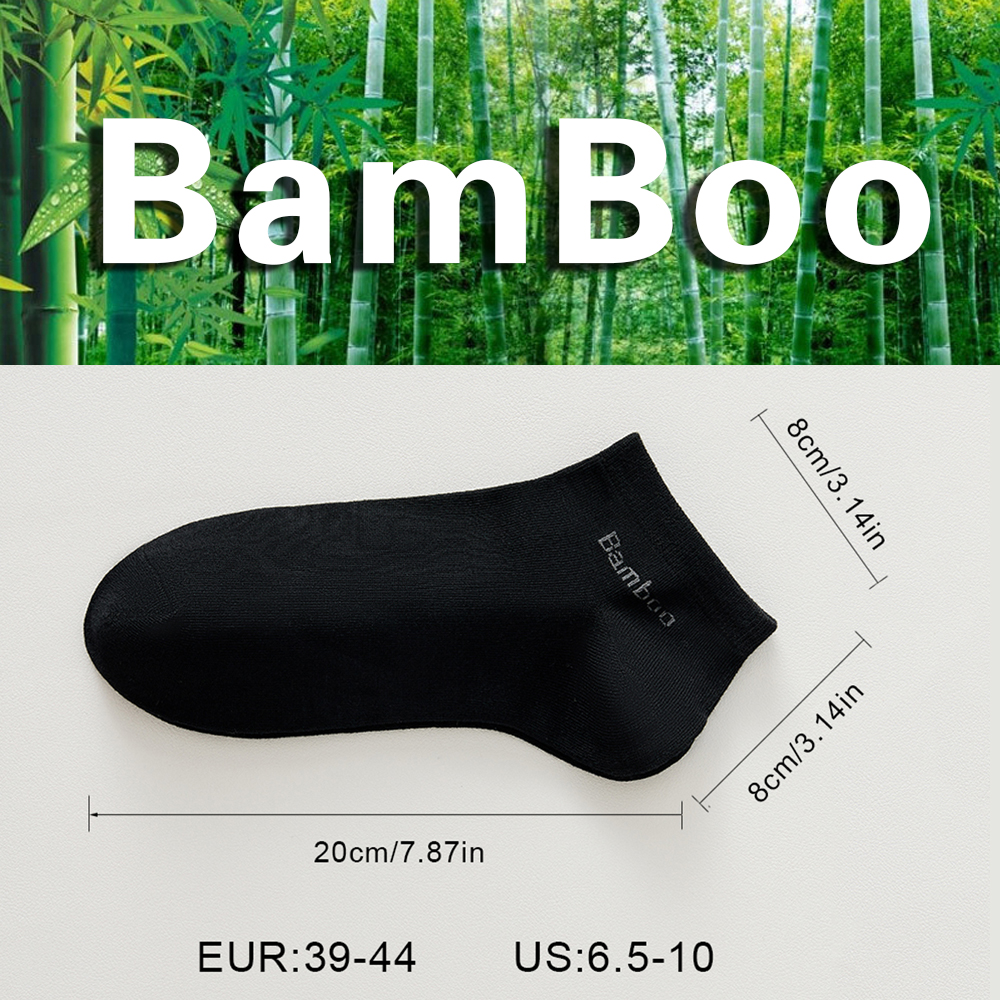 AliExpress 5 Pairs High Quality Men's Bamboo Fiber Ankle Socks Men's Business Casual Formal Socks Short Deodorizing Socks For Man's Gift, view 3