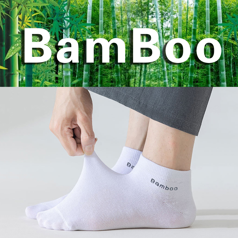 AliExpress 5 Pairs High Quality Men's Bamboo Fiber Ankle Socks Men's Business Casual Formal Socks Short Deodorizing Socks For Man's Gift, view 5