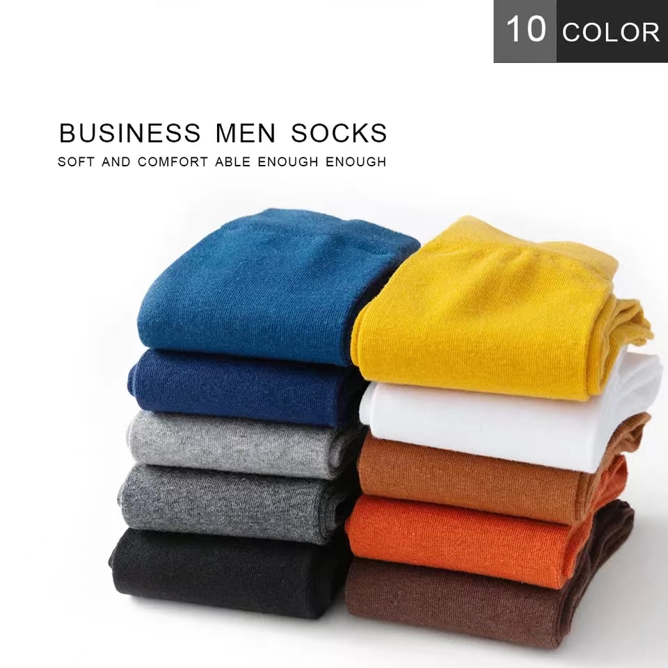AliExpress 5 Pairs High Quality Spring Autumn Men's Cotton Socks Size38-45 Long Socks For Men Dress Socks Male Gifts Business Casual Sox, view 2
