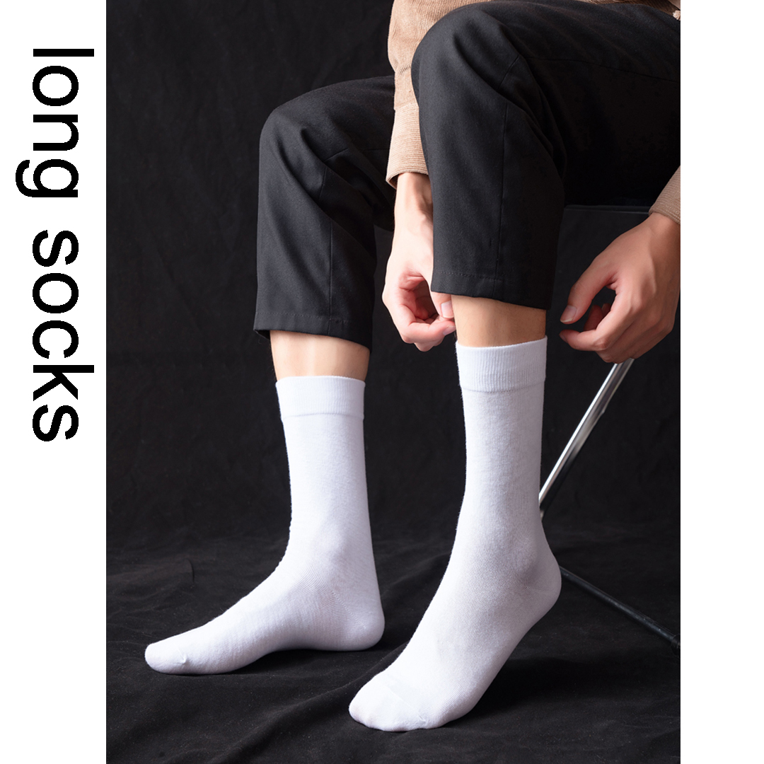 AliExpress 5 Pairs High Quality Spring Autumn Men's Cotton Socks Size38-45 Long Socks For Men Dress Socks Male Gifts Business Casual Sox, view 3