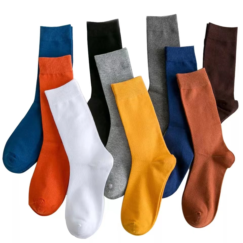 AliExpress 5 Pairs High Quality Spring Autumn Men's Cotton Socks Size38-45 Long Socks For Men Dress Socks Male Gifts Business Casual Sox, view 4