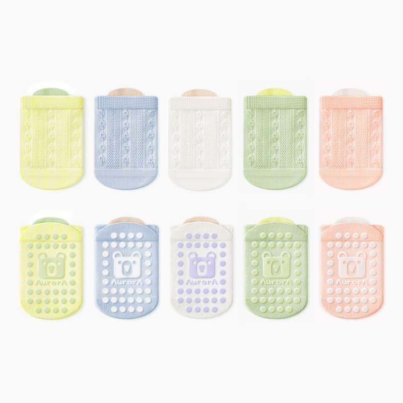 AliExpress 5 Pairs Kids Non-Slip Socks Cute Cartoon Bear Pattern Children Boys Girls Baby Toddler Floor Socks Comfortable Breathable, view 5