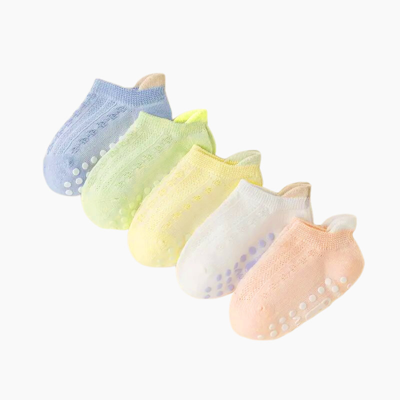 AliExpress 5 Pairs Kids Non-Slip Socks Cute Cartoon Bear Pattern Children Boys Girls Baby Toddler Floor Socks Comfortable Breathable, view 6