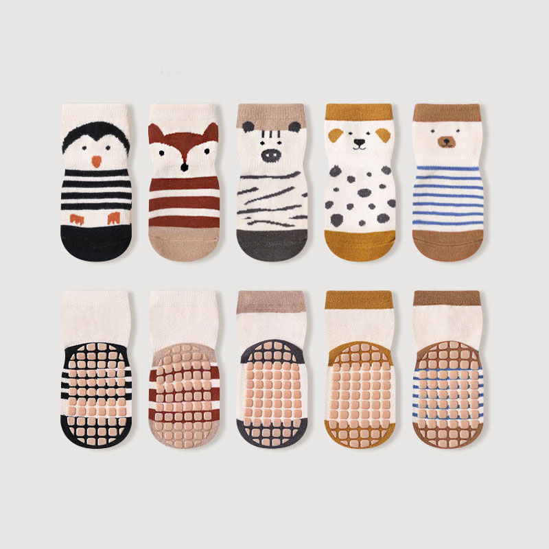AliExpress 5 Pairs Kids Non-Slip Socks Cute Cartoon Pattern Baby Boys Girls Floor Socks Comfortable Breathable for Toddler Children