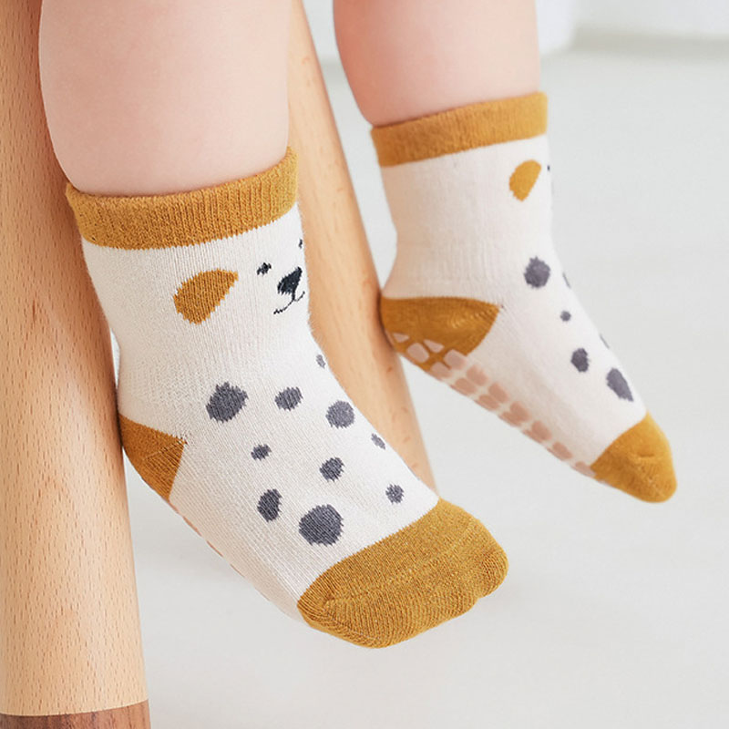 AliExpress 5 Pairs Kids Non-Slip Socks Cute Cartoon Pattern Baby Boys Girls Floor Socks Comfortable Breathable for Toddler Children, view 3