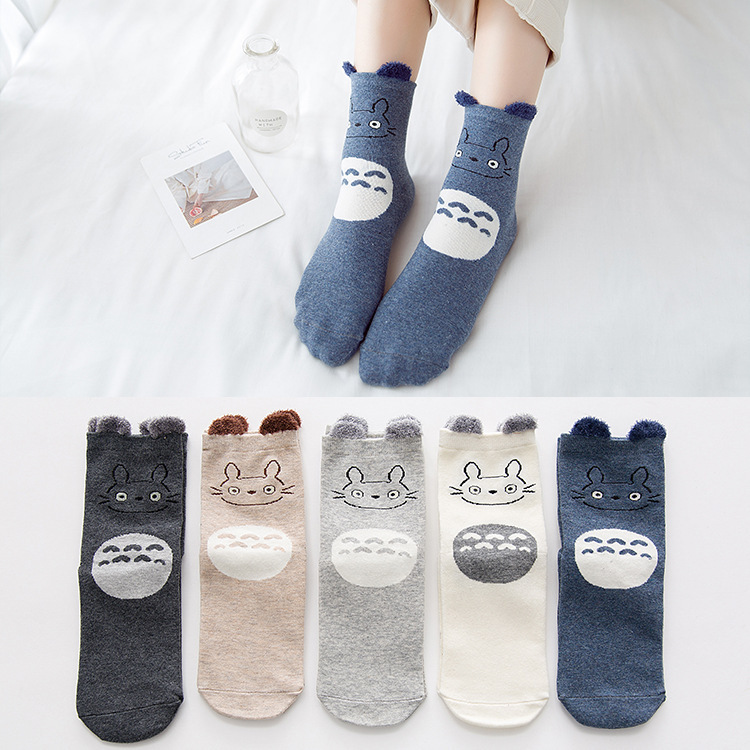 AliExpress 5 pairs lot pack women socks The New arrival Stereo ear cartoon animals happy funny cotton cute socks Feather yarn socks