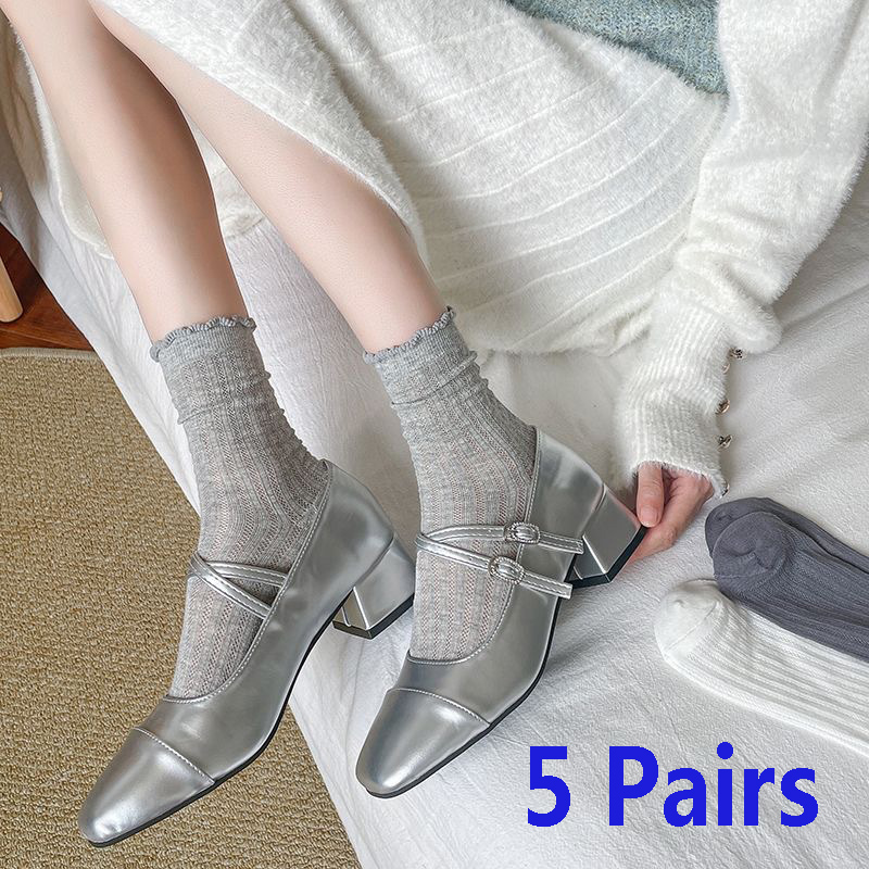 AliExpress 5-Pair Women's Hollow Mesh Tube Socks, view 2