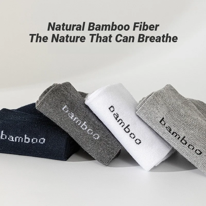 AliExpress 5 Pairs Man Black Long Bamboo Socks Sweat Absorbing Deodorizing Men's Business Casual Dress Gift Sox