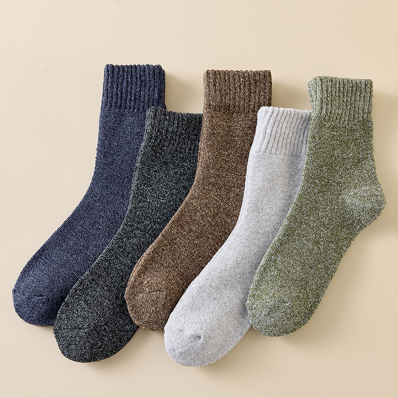 AliExpress 5 Pairs Man Winter Warm Socks Man's Outdoor Long Socks Cold Resistant Frost Proof Snow Socks Men's Thick Floor Socks Towel Socks, view 5