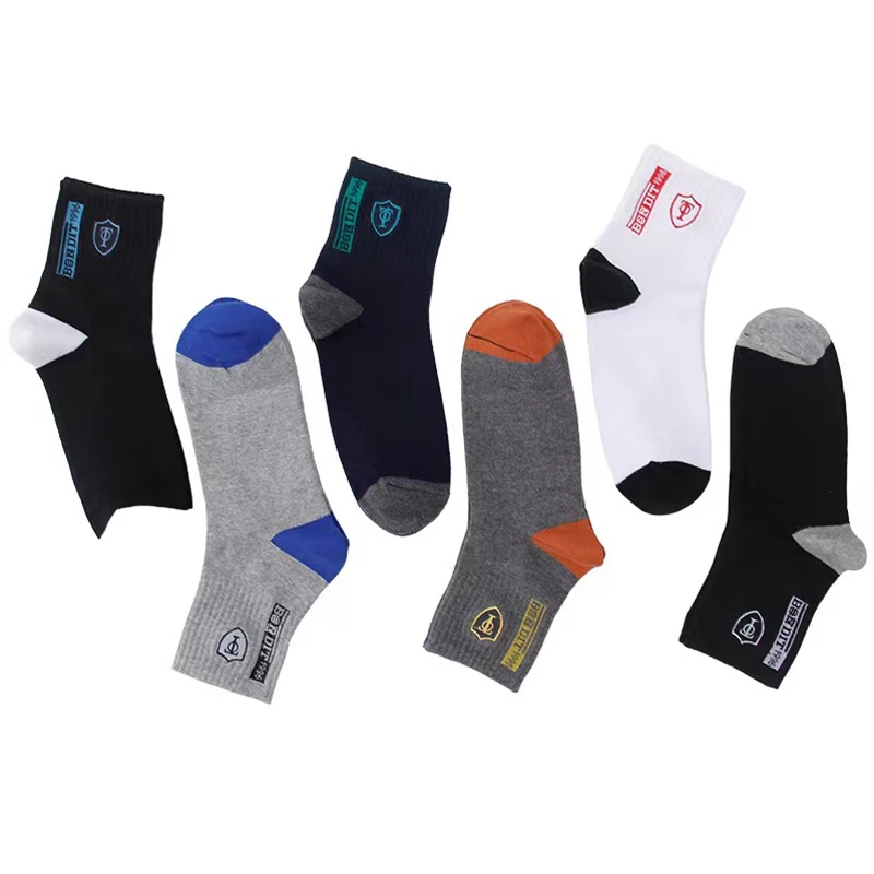 AliExpress 5 Pairs Men’s Breathable Bamboo Fiber Sports Socks Anti-Odor Sweat-Absorbing Business Crew Stockings Suitable for All Seasons, view 6