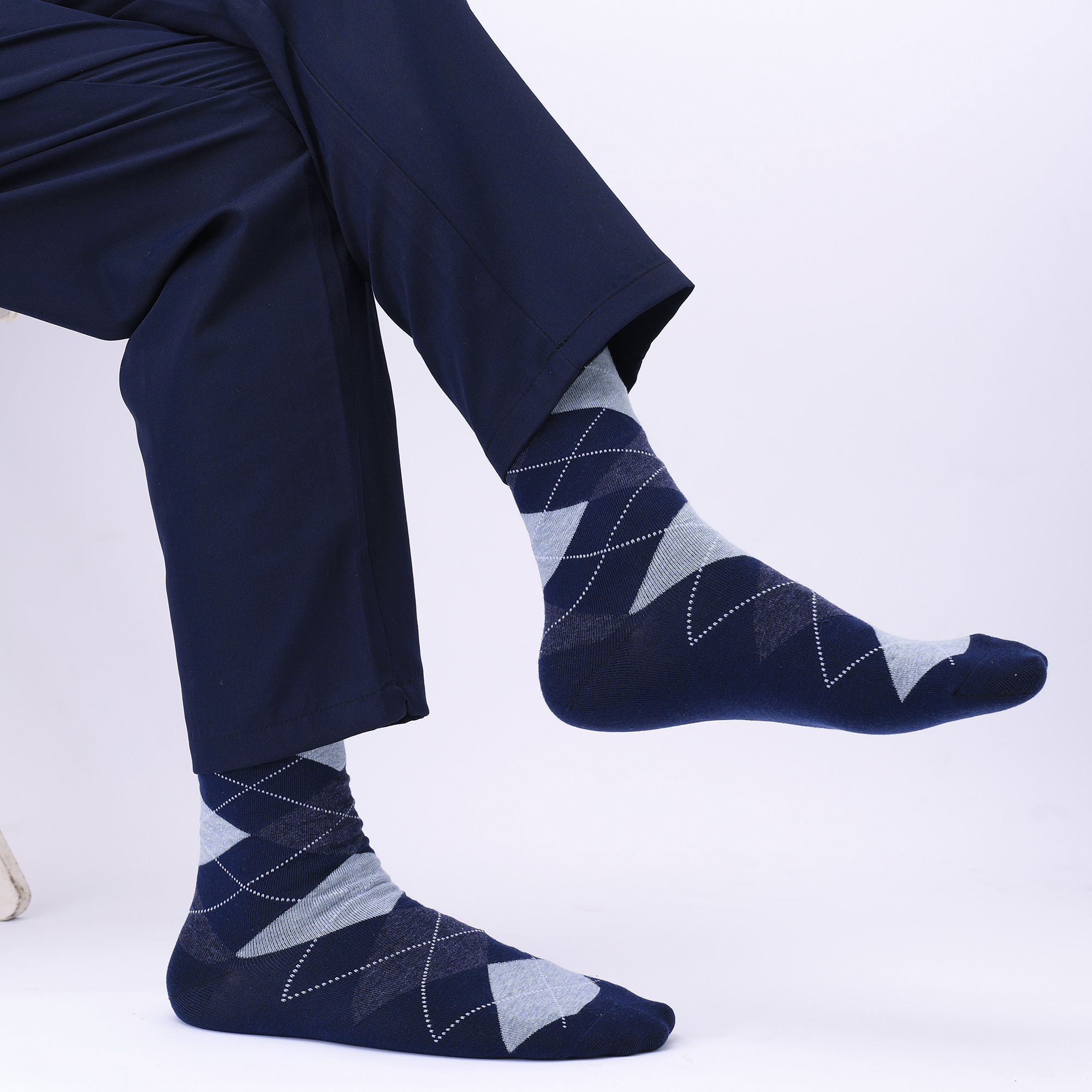 AliExpress 5 Pairs Mens Dress Socks Plus Large Size,High Quality Combed Cotton Crew Socks,Black Cool Argyle Breathable Casual Socks for Men, view 2