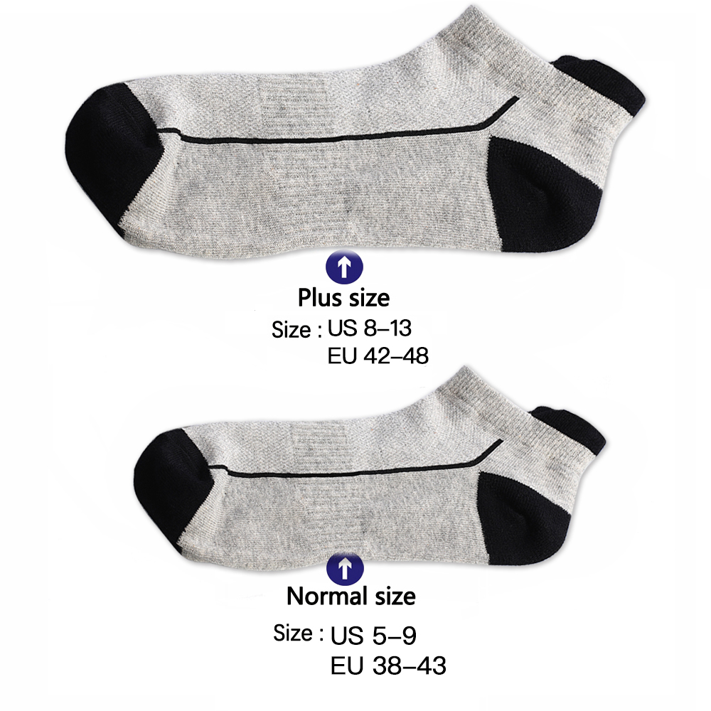 AliExpress 5 Pairs organic cotton men socks thin knit mesh ankle socks summer fitness breathable quick dry short sock for cycling Plus size, view 3
