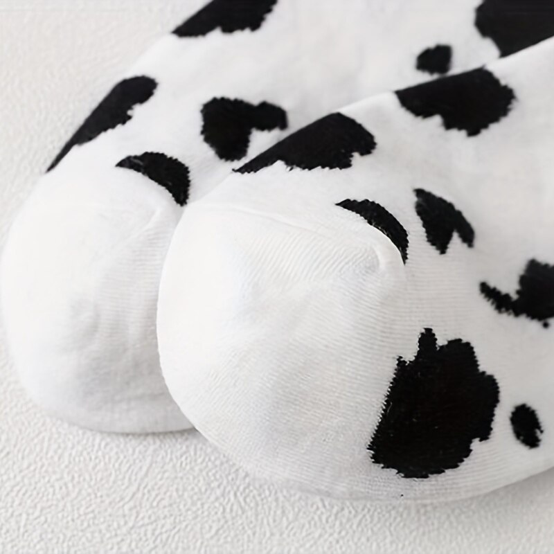 AliExpress 5 Pairs Womens Socks Lovely Cow Pattern Short Socks Creative Printing Socks Ankle Sock, view 5