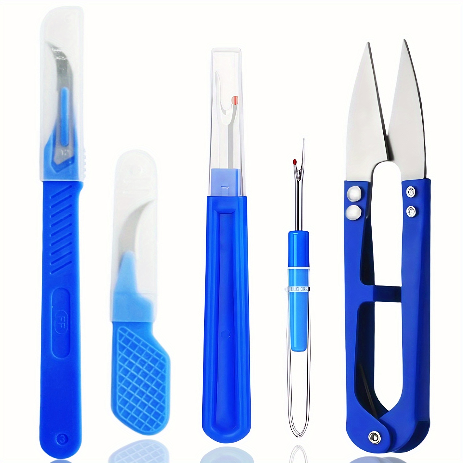 AliExpress 5 Pieces of Blue Sewing Tear Machine Kit, Including Thread Tear Machine, Suture Tear Machine, and Scissors for Removing Stitches