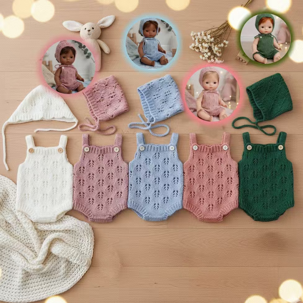 AliExpress 5 Styles Cutest Sweather Outfits for Size 10-12 Inch Bebe Reborn Dolls Soft Touch Feeling Handmade High Quality Clothes With Hat
