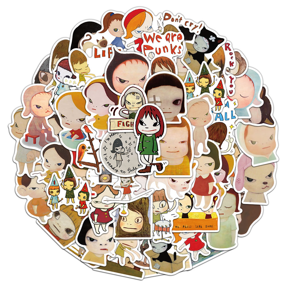 AliExpress 50/100/150PCS Yoshitomo Nara Stickers Cute Handbooks Material Phone Cases Laptop Suitcases Water Cups Waterproof Stickers, view 2