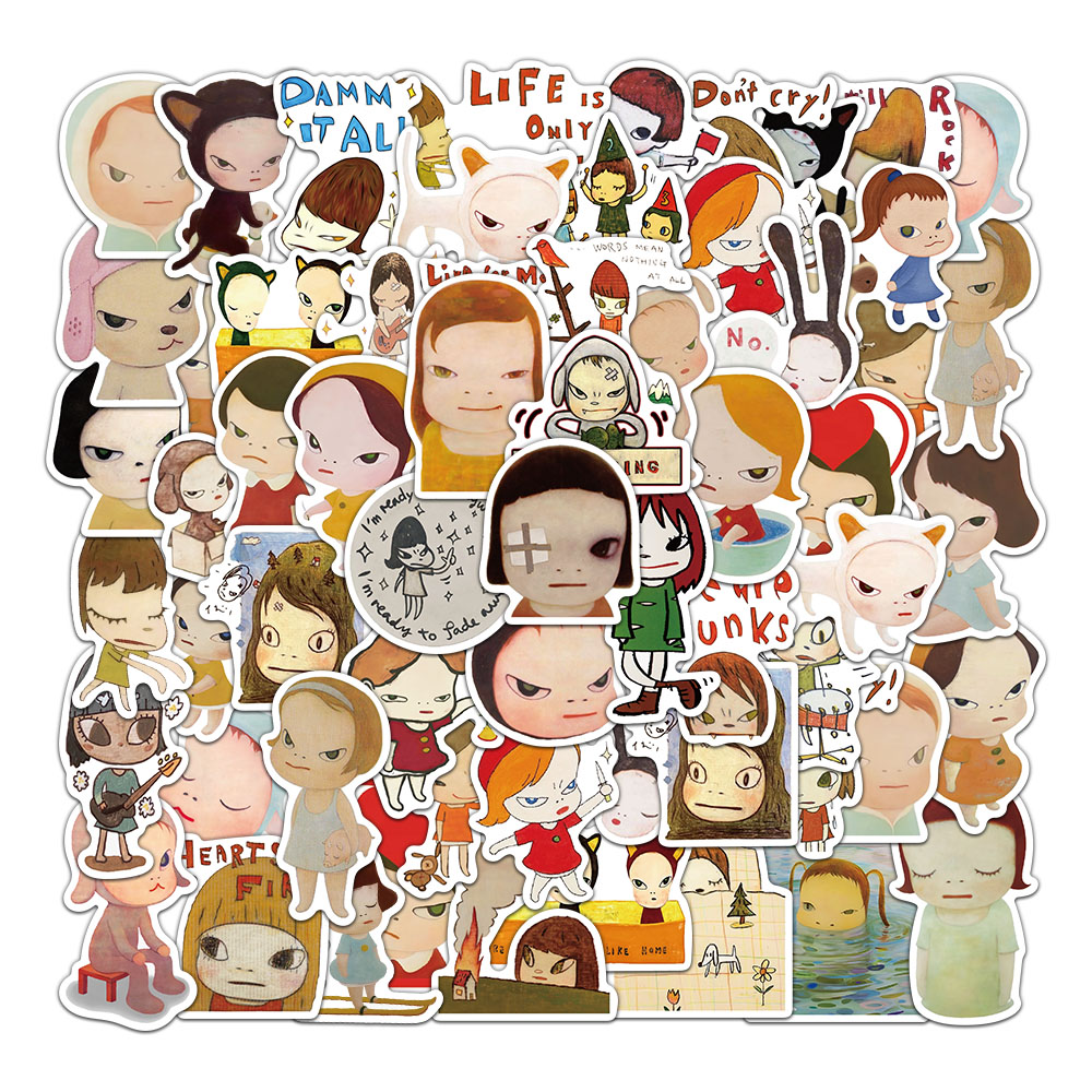 AliExpress 50/100/150PCS Yoshitomo Nara Stickers Cute Handbooks Material Phone Cases Laptop Suitcases Water Cups Waterproof Stickers, view 3