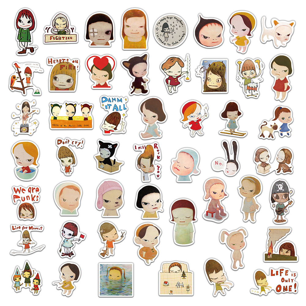 AliExpress 50/100/150PCS Yoshitomo Nara Stickers Cute Handbooks Material Phone Cases Laptop Suitcases Water Cups Waterproof Stickers, view 4