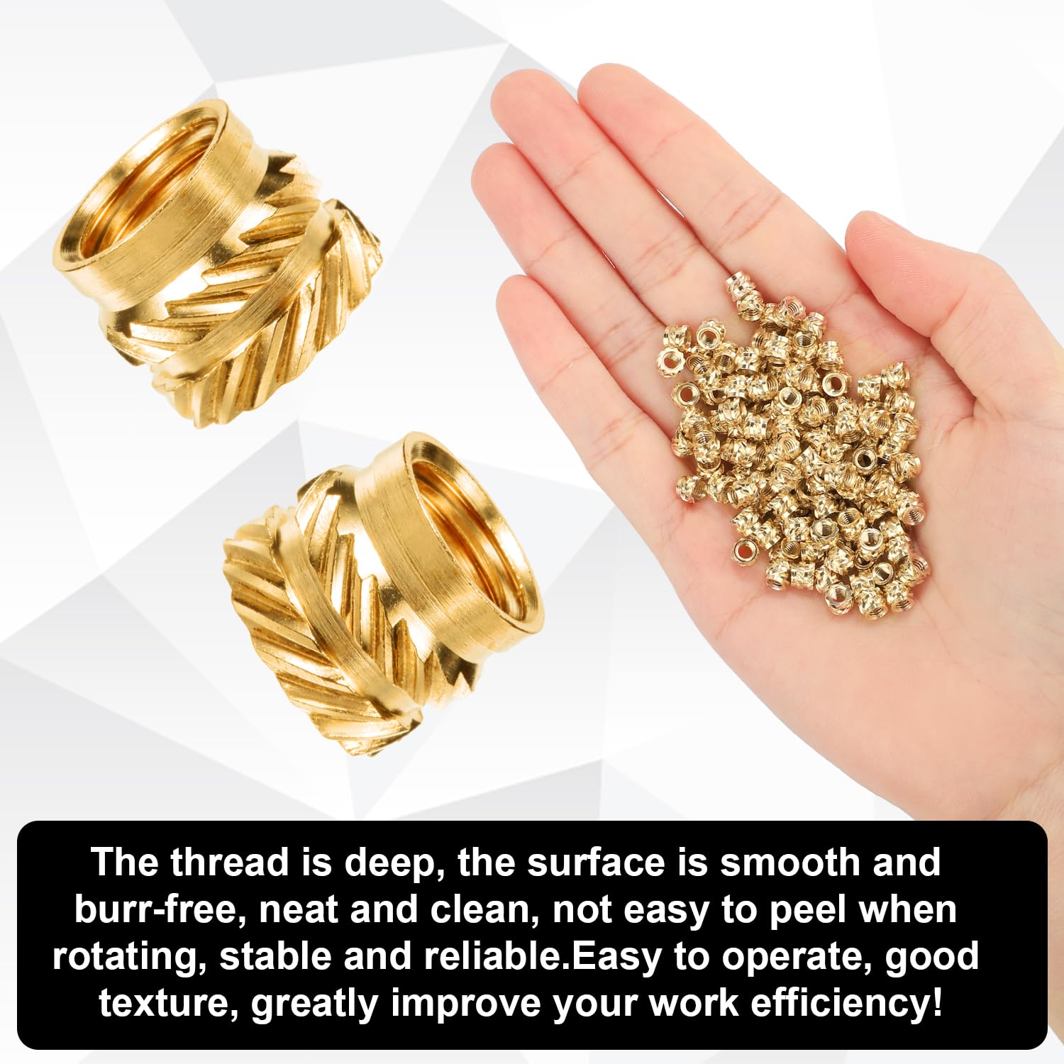 AliExpress 50/100 Pcs Heat Insert Embedment Nut M3 M4 M5 Threaded Knurled Brass Screw Nuts For 3D Printer Voron 2.4 And Others, view 4