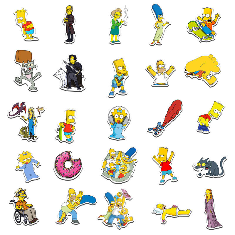 AliExpress 50/100PCS Cartoon Sticker Luggage Skateboard Laptop Waterproof Decorative Graffiti Sticker, view 3