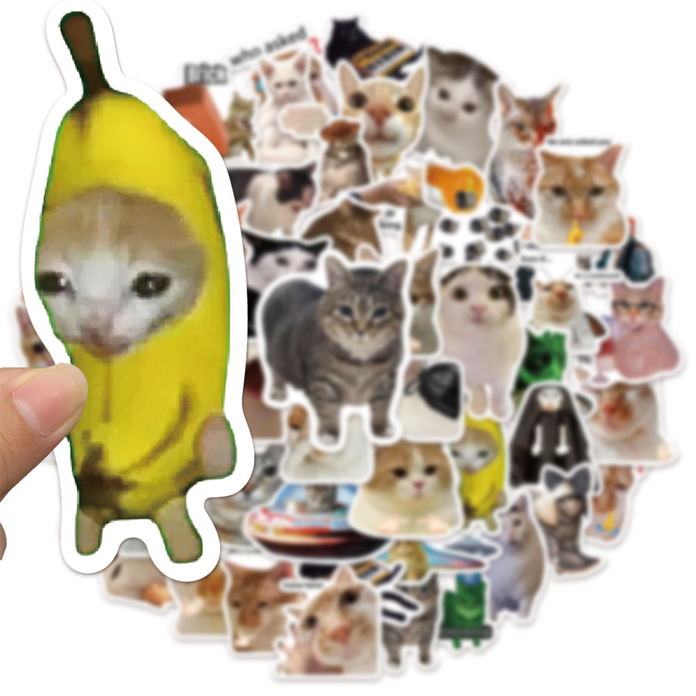 AliExpress 50/100PCS Creative Network Popular Cat Meme Collection Hand Account DIY Graffiti Stickers Water Cup Skateboard Stickers