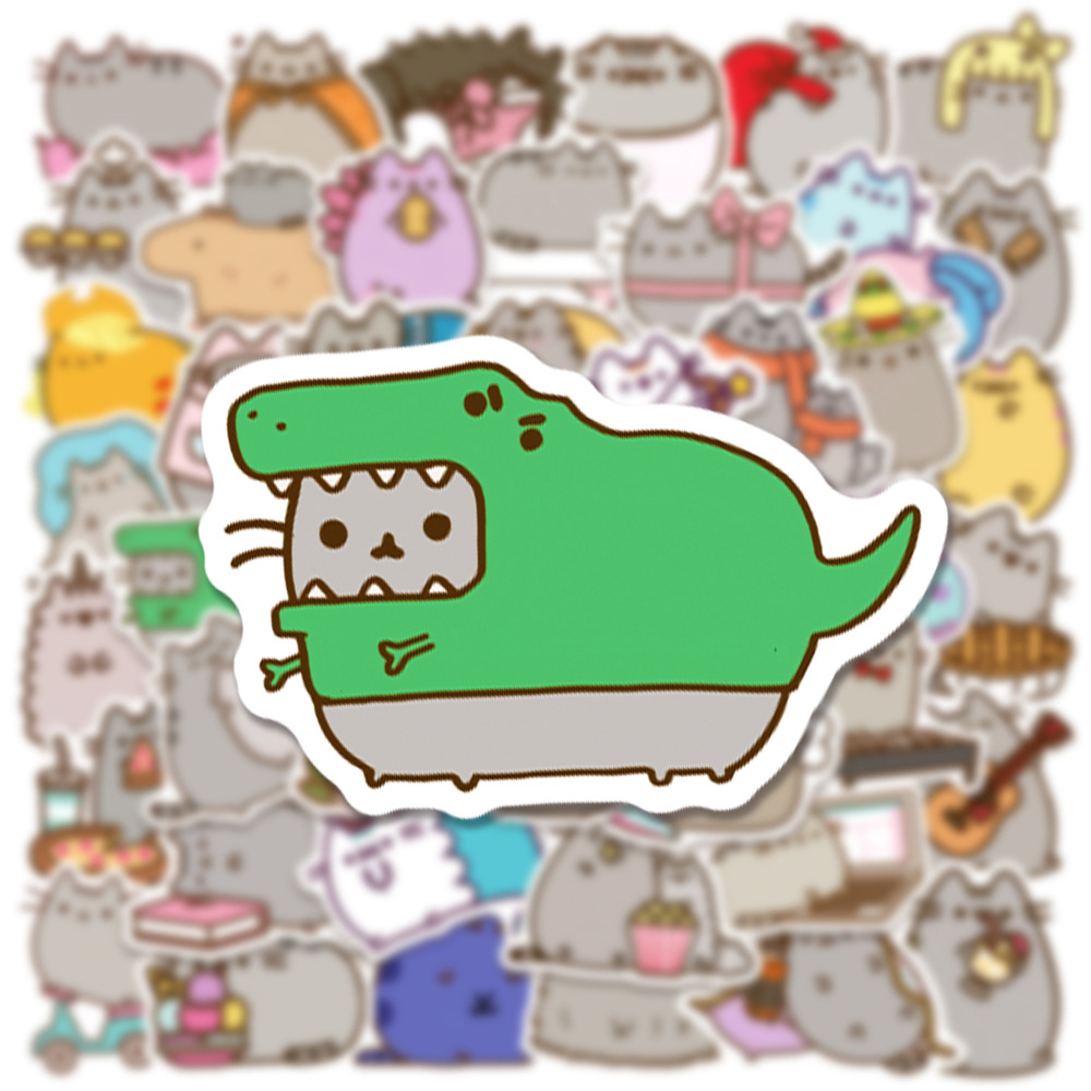 AliExpress 50/100Pcs Cute Chunky Cat Stickers for Stationery Laptop Waterproof Kawaii Cartoon Decoration Graffiti Decals Sticker Kids Gift, view 4